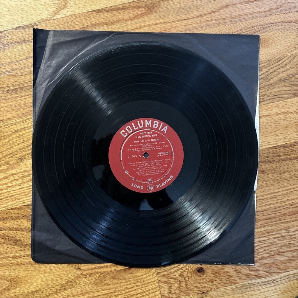 Percy Faith Plays Romantic Music Columbia CL 526 Vinyl Record LP